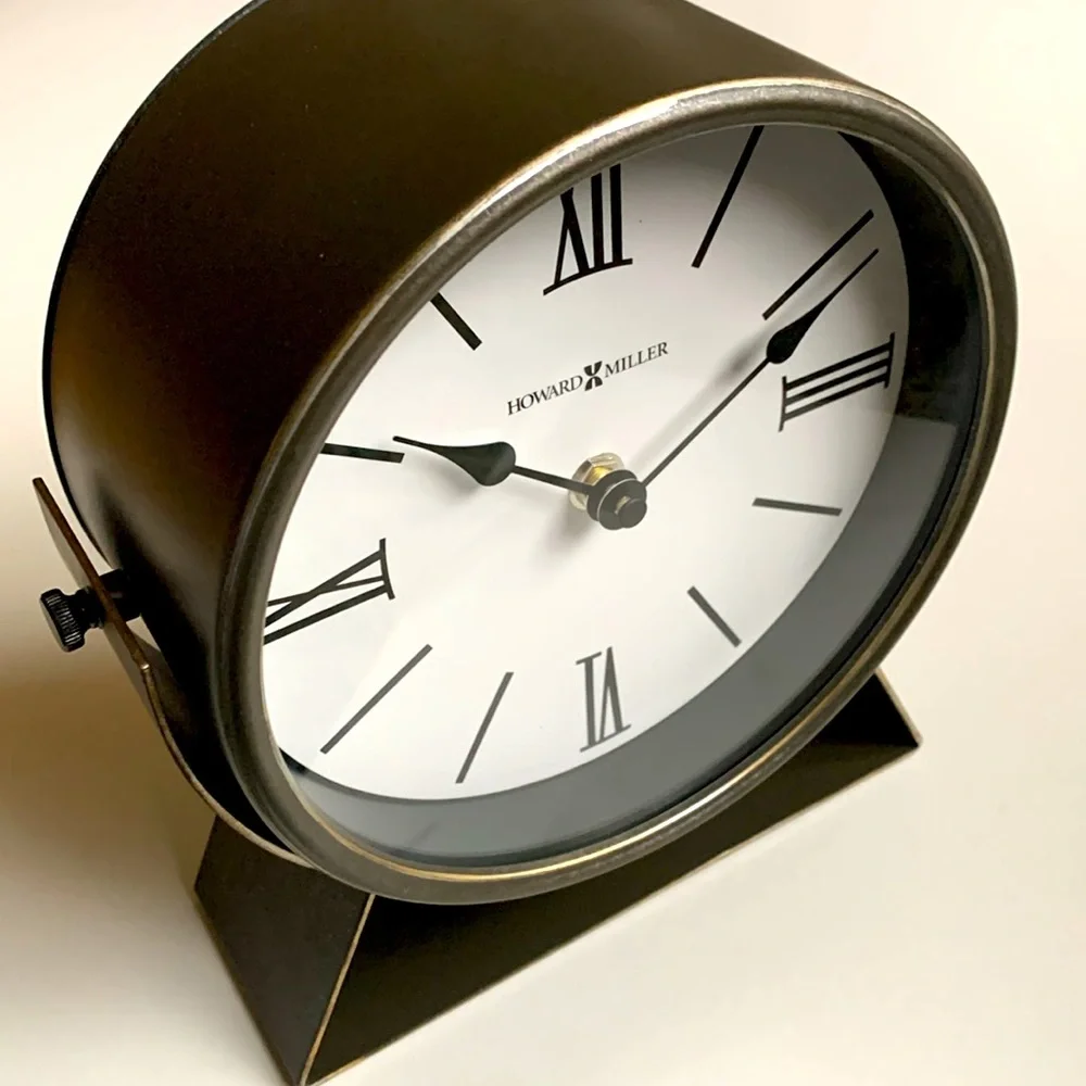 NIB HOWARD MILLER Clock Classic Standing Desk Table Roman Numerals